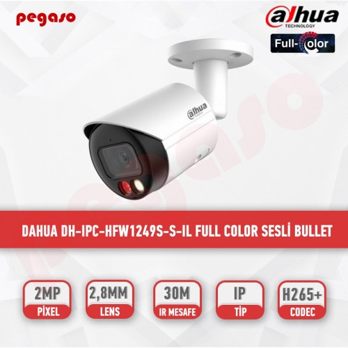 DAHUA DH-IPC-HFW1249S-S-IL 2MP FULL COLOR SMART DUAL ILLUMINATION 30M FIXED-FOCAL BULLET IP KAMERA